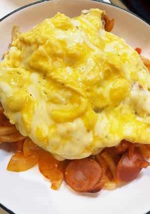 うどんでオムナポリタン-レシピのメイン写真