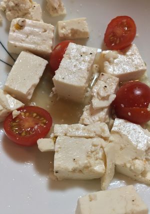 木綿豆腐とプチトマトのはちみつサラダ-レシピのメイン写真