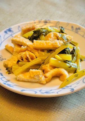 カブ(大根)の葉と油揚げの煮物-レシピのメイン写真