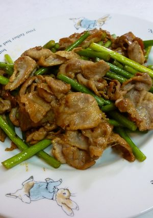 にんにくの芽と豚肉のオイスター炒め-レシピのメイン写真