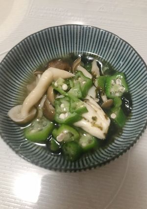 簡単俺の飯冷凍オクラときのこの海苔煮浸し-レシピのメイン写真