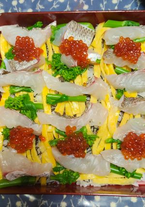 ひな祭りに🎎桜鯛と菜の花の散らし寿司🌸🐟️-レシピのメイン写真