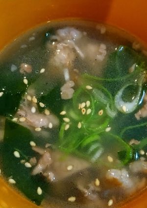 牛こまとワカメのスープ-レシピのメイン写真