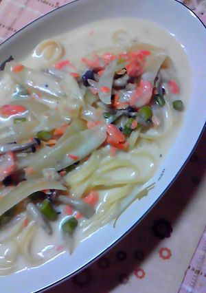 初心者の簡単♪パスタ　鮭のクリームパスタ-レシピのメイン写真