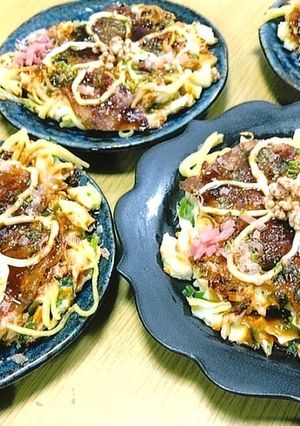 ☆ザ美肌☆はとむぎの豚モダン焼き-レシピのメイン写真