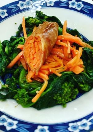 ニンジンの肉巻きと菜花のナムル-レシピのメイン写真