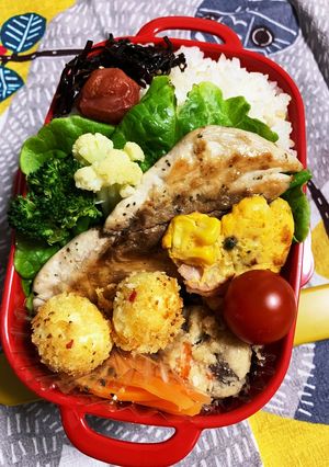 5/16 ﾖｯﾁｬﾝ☆魚オイルソテー弁当-レシピのメイン写真
