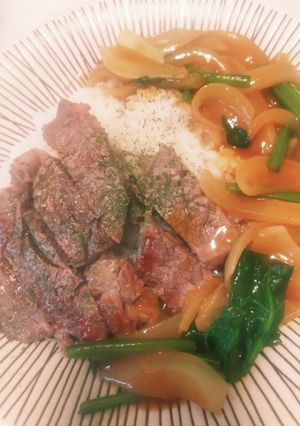 夢のコラボ!!カレーステーキセット-レシピのメイン写真