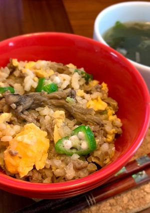【冷凍保存◎】挽肉と舞茸の具沢山まぜご飯-レシピのメイン写真