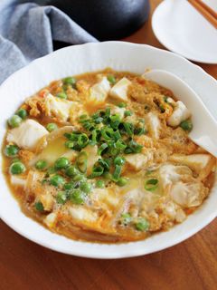 つゆだく〜♪豆腐と春野菜の卵とじ。-レシピのメイン写真