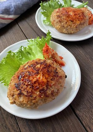 豚キムチハンバーグ(豆腐入り)-レシピのメイン写真