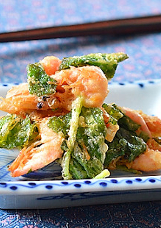 葉わさびと小海老のかき揚げ♪-レシピのメイン写真