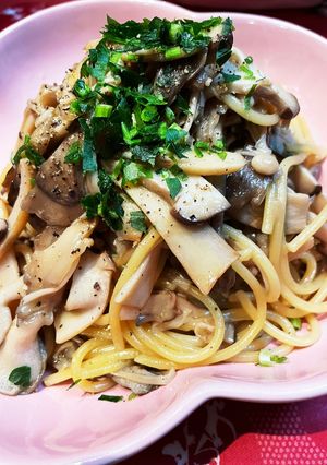 ワンパンきのこスパゲッティ-レシピのメイン写真