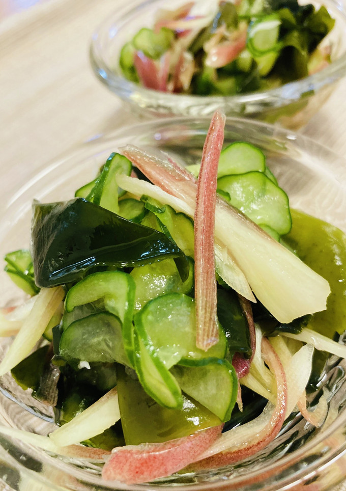 茗荷の酢の物⭐︎きゅうりとわかめも一緒に-レシピのメイン写真