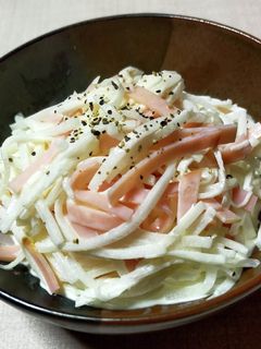 切って混ぜるだけ!大根とハムのサラダ-レシピのメイン写真
