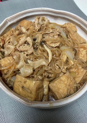 ご飯が進む厚揚げと豚肉のすき焼き煮♪-レシピのメイン写真