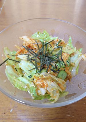 簡単キムチとレタスで酒のアテサラダ-レシピのメイン写真