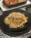 しらすとカラスミと舞茸のパスタ
