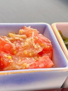 トマトと茗荷のゴマ味噌和え♪-レシピのメイン写真