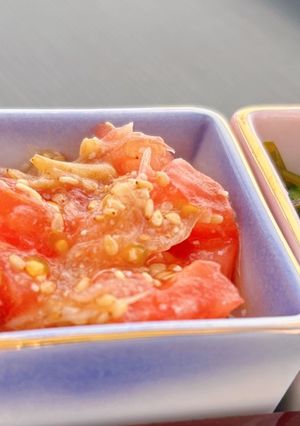 トマトと茗荷のゴマ味噌和え♪-レシピのメイン写真