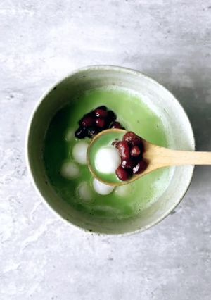 簡単！もちもち白玉入り抹茶ラテぜんざい-レシピのメイン写真