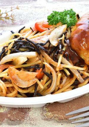 ひじきのナポリタンハンバーグ-レシピのメイン写真