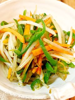 ピーマンと人参とモヤシの炒め物-レシピのメイン写真