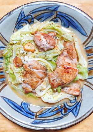 鶏もも肉と春キャベツのカラシ中華炒め-レシピのメイン写真