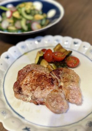 マリネした豚ロース肉の炭火焼き-レシピのメイン写真