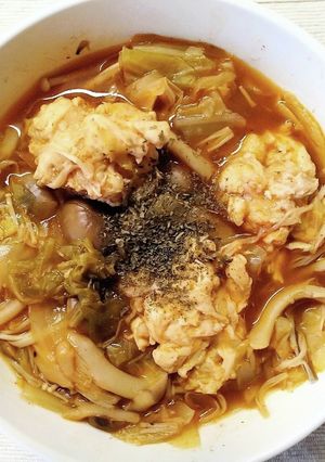 鶏ささみ団子と キャベツ きのこのスープ-レシピのメイン写真