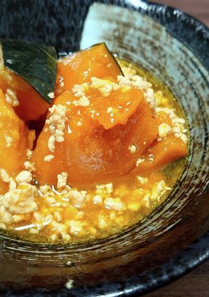 ほっこりシンプル♡かぼちゃのそぼろ煮-レシピのメイン写真