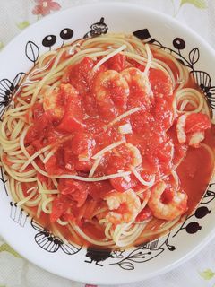 海老たっぷりトマトスープパスタ-レシピのメイン写真