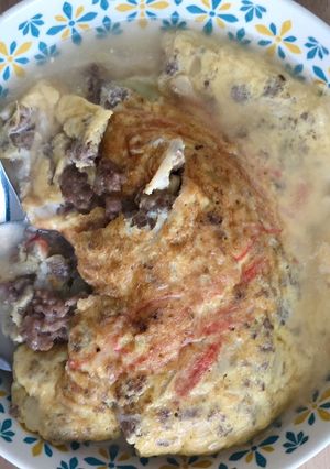 簡単俺の飯　カニカマのあんかけオムレツ-レシピのメイン写真
