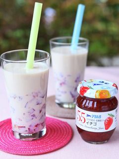 イチゴの豆乳タピオカ風ドリンク-レシピのメイン写真