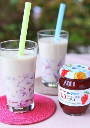 イチゴの豆乳タピオカ風ドリンク-レシピのメイン写真