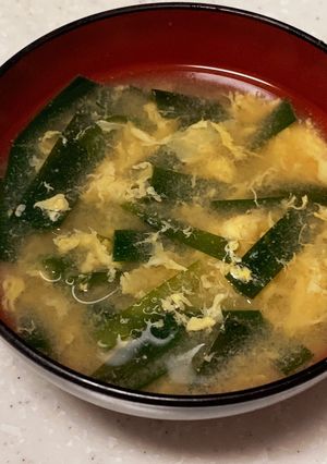 ニラ玉の味噌汁-レシピのメイン写真