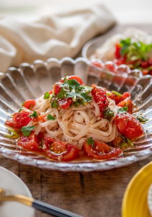 塩麹でフレッシュトマトのソースの冷製麺-レシピのメイン写真