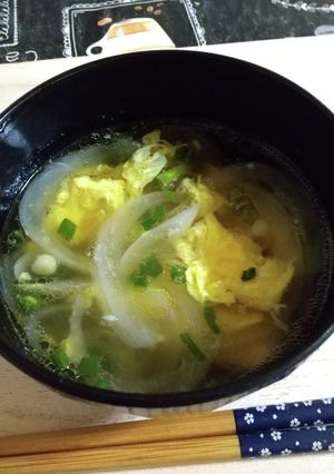 玉ねぎとふんわりたまごのスープ-レシピのメイン写真