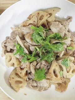 簡単!梅仕事!レンコンと豚肉の梅肉炒め-レシピのメイン写真