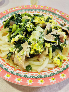 コンソメで簡単!ほうれん草と卵のうどん♪-レシピのメイン写真