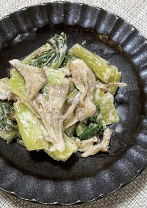マイタケとチンゲン菜のゴママヨ和え-レシピのメイン写真