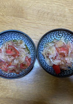 赤玉葱とトマトの甘酢和え2023-レシピのメイン写真