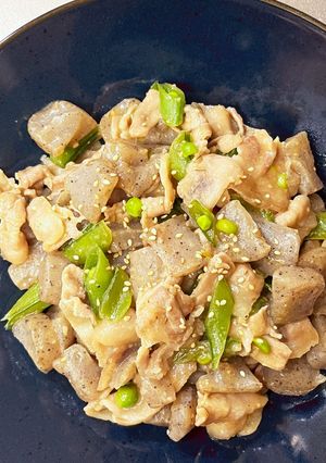 こんにゃくと豚バラの味噌だれ炒め煮-レシピのメイン写真