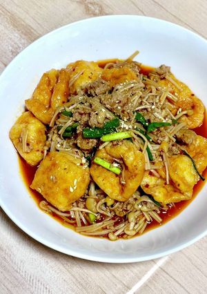 麻婆油揚げwithエノキ(身内専用)-レシピのメイン写真