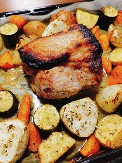 塩麹漬け豚肉と野菜のオーブン焼き-レシピのメイン写真