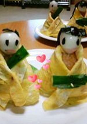 簡単♪ひな祭り　子供と一緒におにぎりで♪-レシピのメイン写真