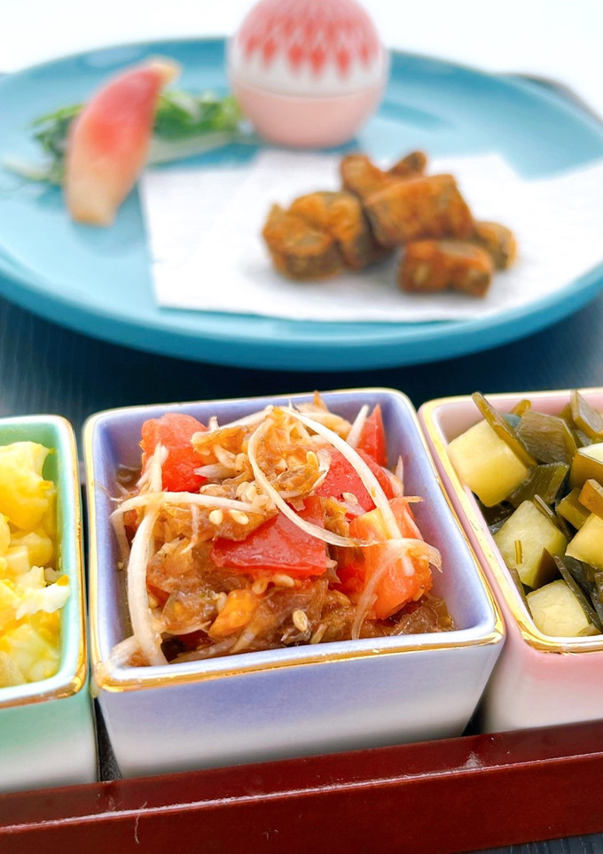 だしがら活用♪トマトと生らっきょう和え物-レシピのメイン写真
