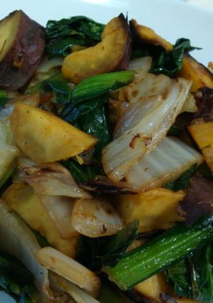 炒めるだけで韓国風　焼き芋小松菜-レシピのメイン写真