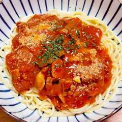 รูปของ 簡単パスタ☆ズボラ料理☆鯖缶ナポリタン
