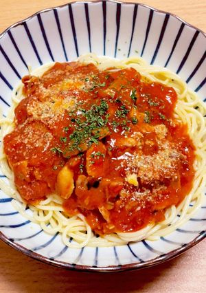 簡単パスタ☆ズボラ料理☆鯖缶ナポリタン-レシピのメイン写真